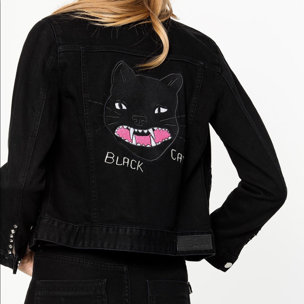 Zadig & Voltaire Black Cat Denim Jacket (never worn)